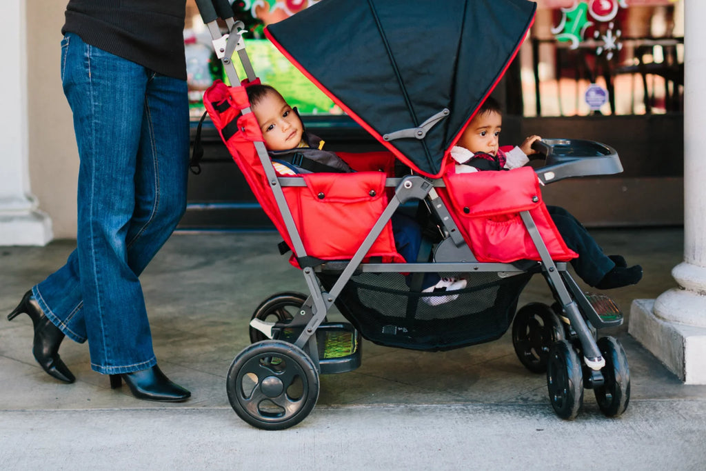 Joovy Caboose Too Sit and Stand Tandem Double Stroller, Red W498171