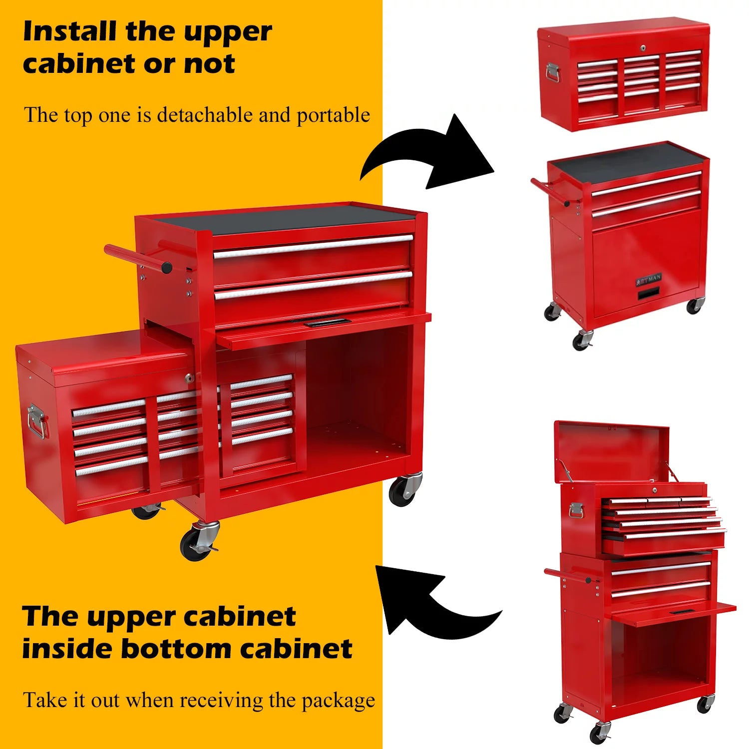 Blue 8-Drawer Rolling Tool Chest with Wheels and Lock Z60320