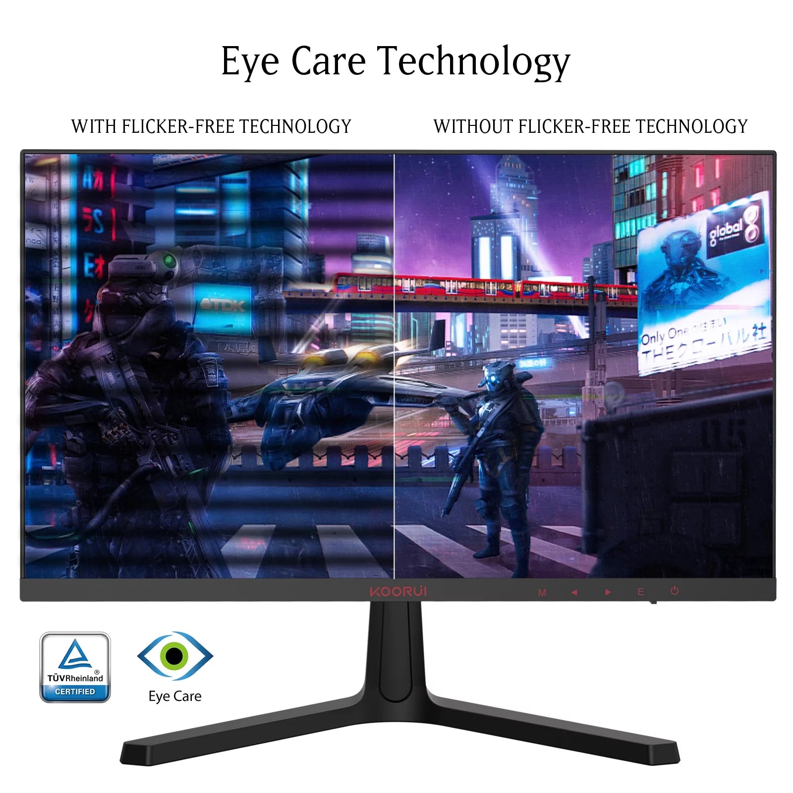 KOORUI 24 inch 165Hz 1ms Gaming Monitor, FHD 1080P VA, HDMI/DisplayPort F265