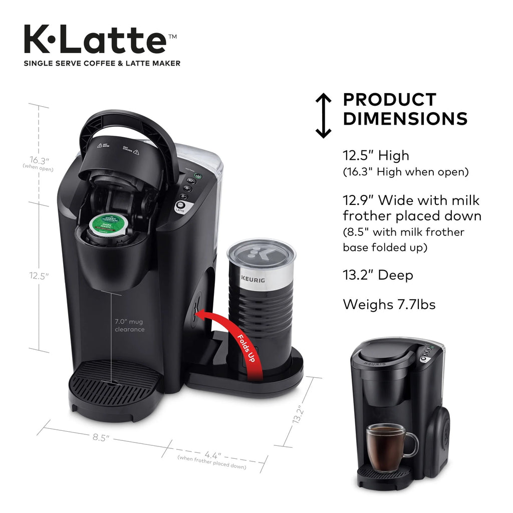 Keurig K-Latte Single Serve K-Cup Coffee and Latte Maker, Black W4344