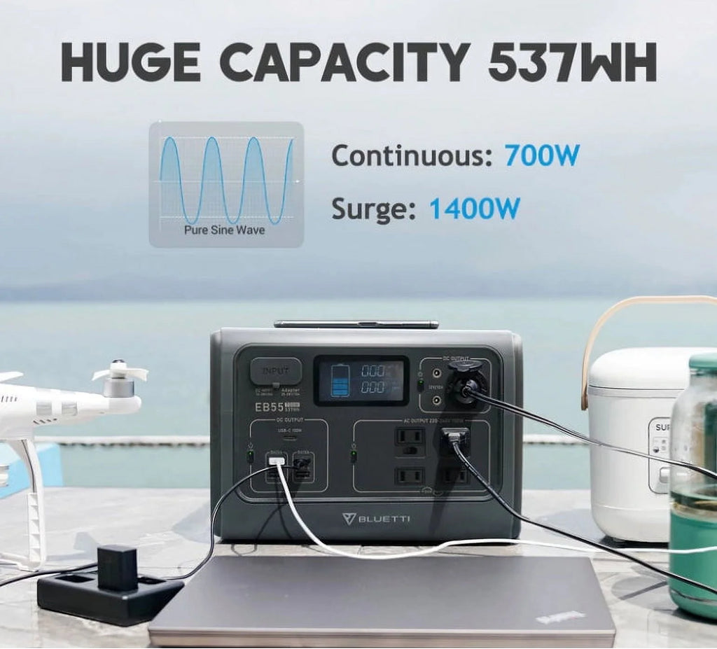 BLUETTI EB55 Portable Power Station 700W 537Wh Q622