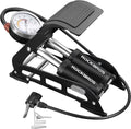ROCKBROS Bike Foot Pump with Precision Pressure Gauge, Portable Bike Floor Pump for Tires, 160 PSI Double Cylinder Foldable Air Pump Fits Presta Schrader, Deutschland Valve for Bicycle, Scooter, Car