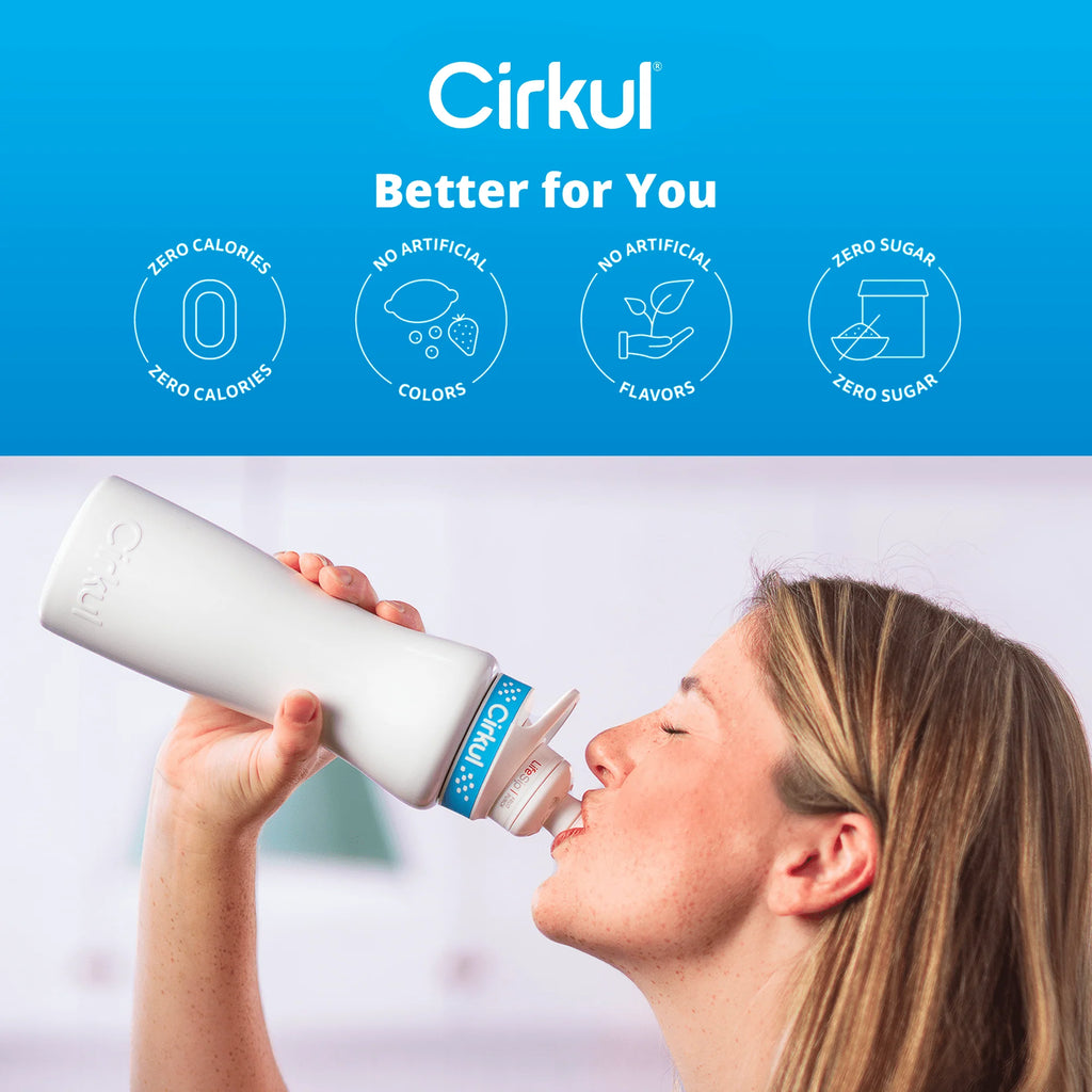 Cirkul 22oz Stainless Steel Water Bottle Starter Kit with 2 Flavor Cartridges W1033