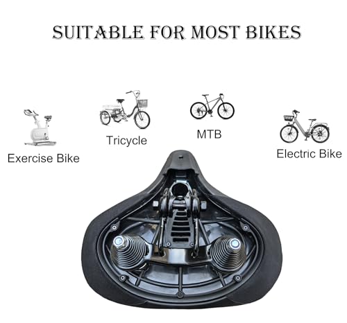 THALOUS Bike Seat with Backrest Oversized Comfort Bicycle Saddle Q745