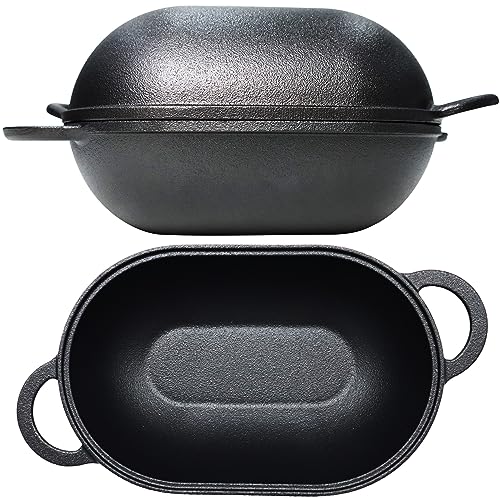 Cast Iron Bread Pan with Lid, Pre-Seasoned Loaf Pan U818