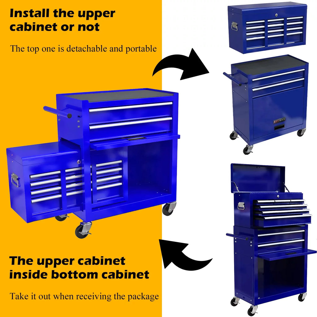 Blue 8-Drawer Rolling Tool Chest with Wheels and Lock Z60320