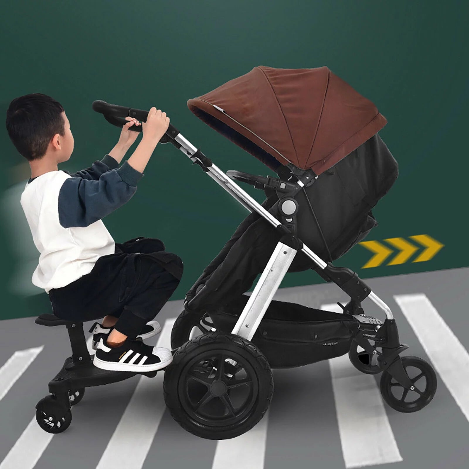 TOOL1SHOoo Universal 2-in-1 Stroller Ride Board with Detachable Seat W77866