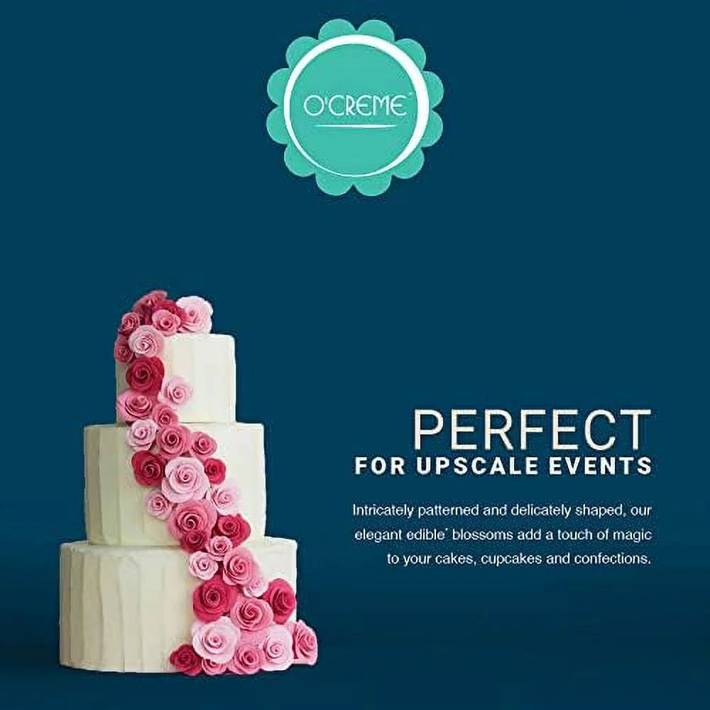 Gumpaste Flower Set White Edible Sugar Paste Flowers for Cake Decorating J3416