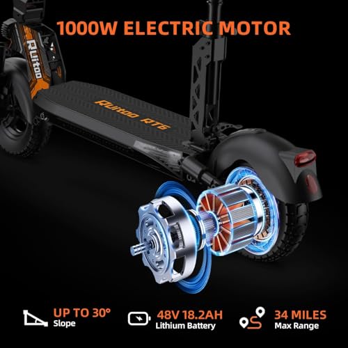 Ruitoo Electric Scooter 1000W Motor, Off Road Foldable E-Scooter for Adults H59744