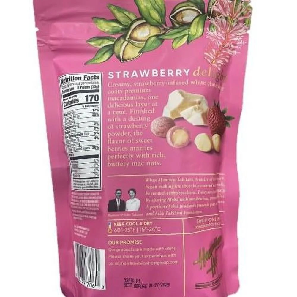 Hawaiian Host Strawberry and Cream Macadamias Chocolate 16 oz D42895