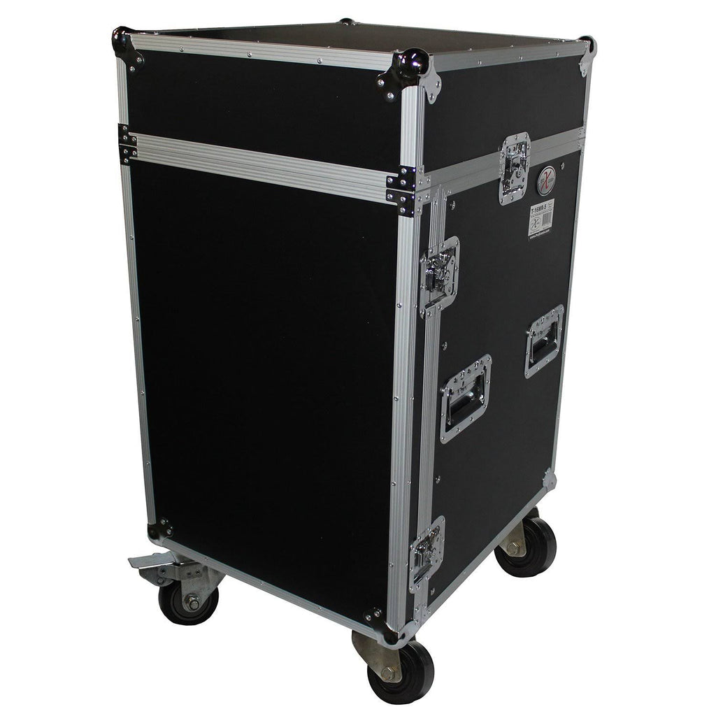 Prox 16U Rack 10U Top Mixer DJ Combo Flight Case with Laptop Shelf M880825