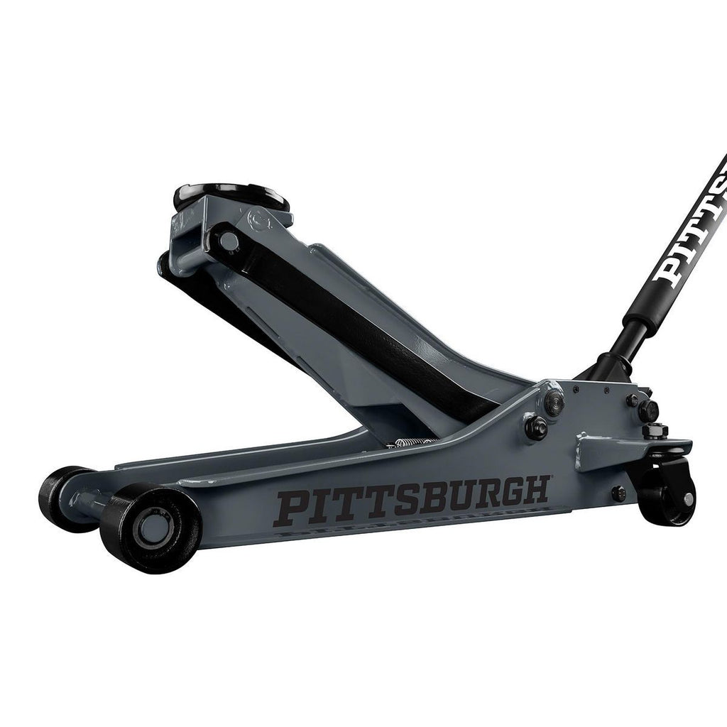 PITTSBURGH 3 Ton Low-Profile Floor Jack with Rapid Pump, Slate Gray J65430