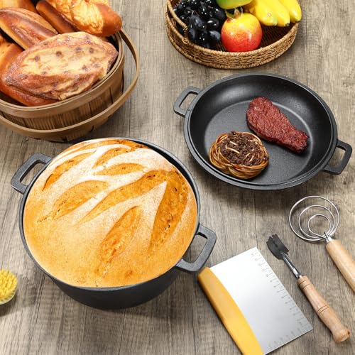 Cast Iron Dutch Oven for Bread Baking with Lid, Nonstick D570706