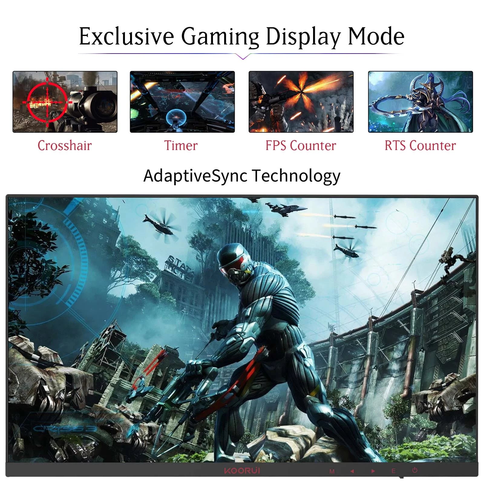 KOORUI 24 inch 165Hz 1ms Gaming Monitor, FHD 1080P VA, HDMI/DisplayPort F265