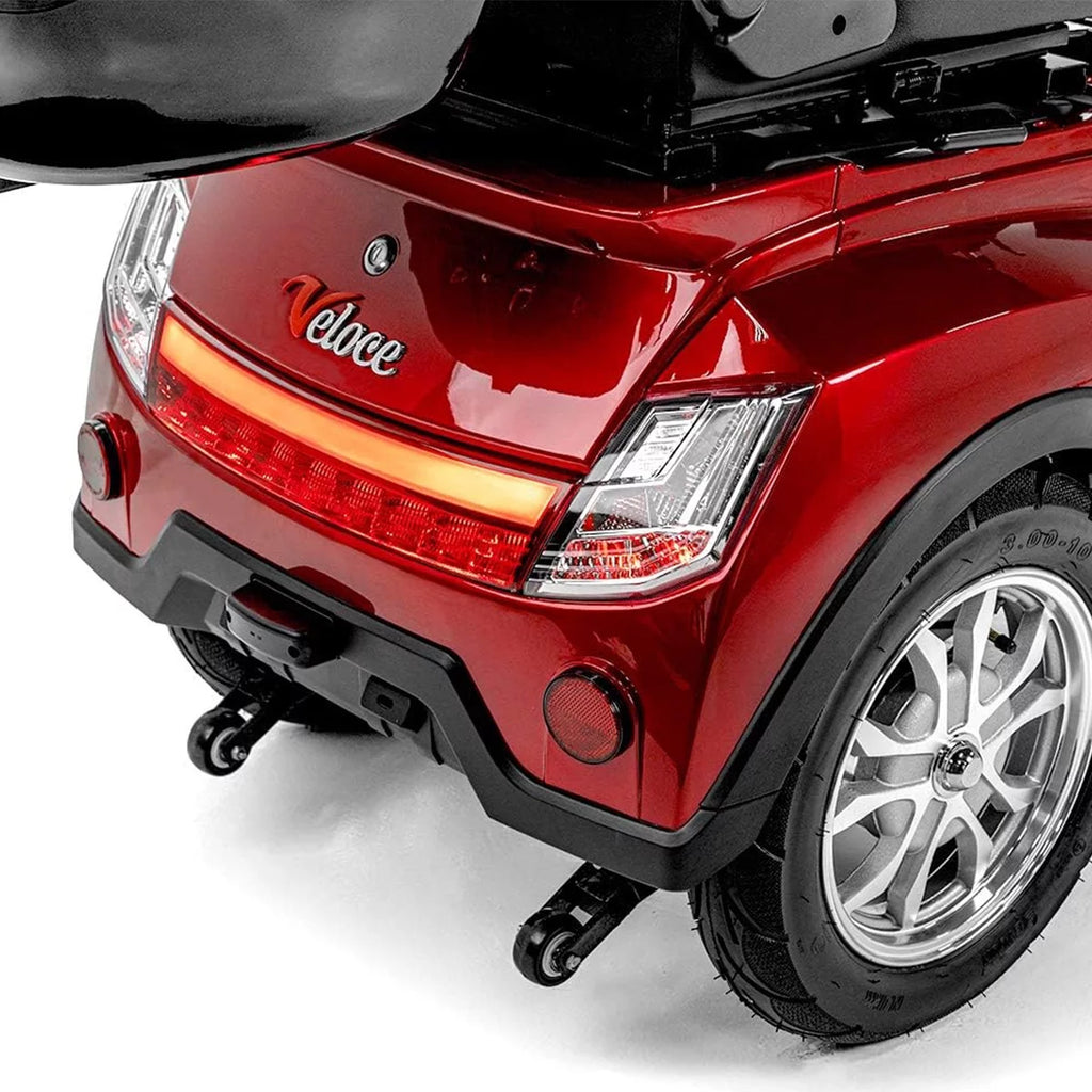 Veloce Long Range 3 Wheel Mobility Scooter, 300 lb Capacity, Red A48298