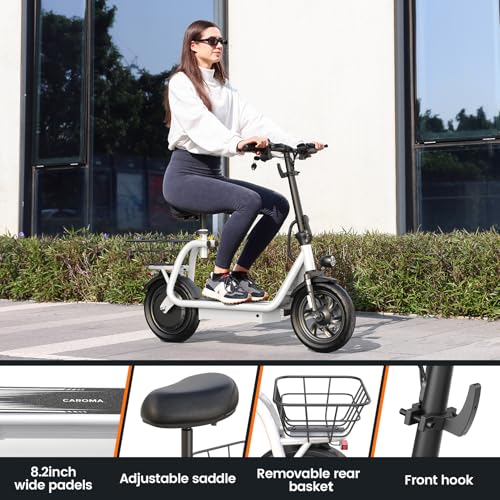 Caroma Peak Electric Scooter with Seat, LED Display, 12" Tires R874513