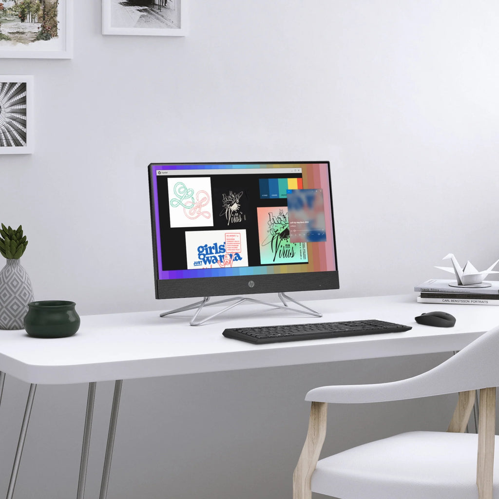 HP 21.5 All-in-One PC, Intel Pentium, 8GB RAM, 128GB SSD, Windows 11 Home, White O9382