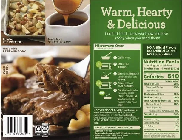 Marie Callender's Salisbury Steak Frozen Dinner, 14 oz, Pack of 6 J6194
