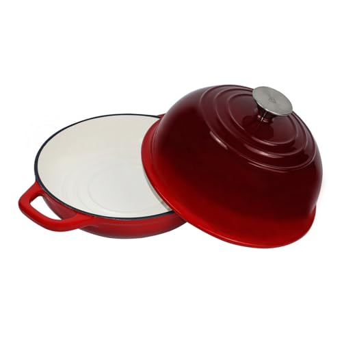 Enameled Cast Iron Dutch Oven with Lid for Bread Baking, 5 qt Cyan I339101