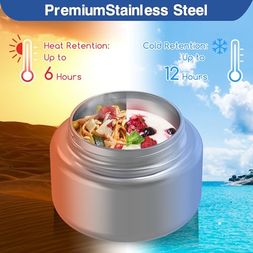 Bento Box for Kids - Leak-Proof Lunch Box with Insulated Thermos Food Jar, Blue O585527