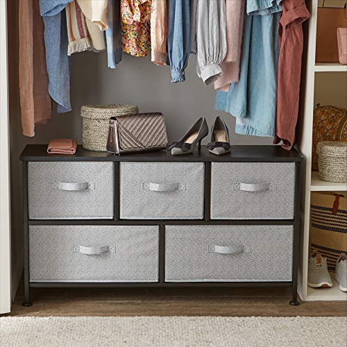 Amazon Basics Extra Wide 5-Drawer Fabric Storage Organizer, Bronze O570432