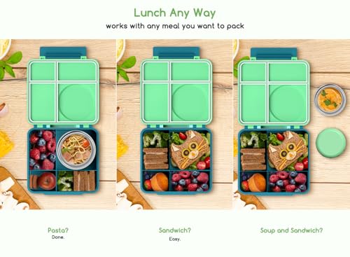 Bento Box for Kids - Leak-Proof Lunch Box with Insulated Thermos Food Jar, Blue O585527