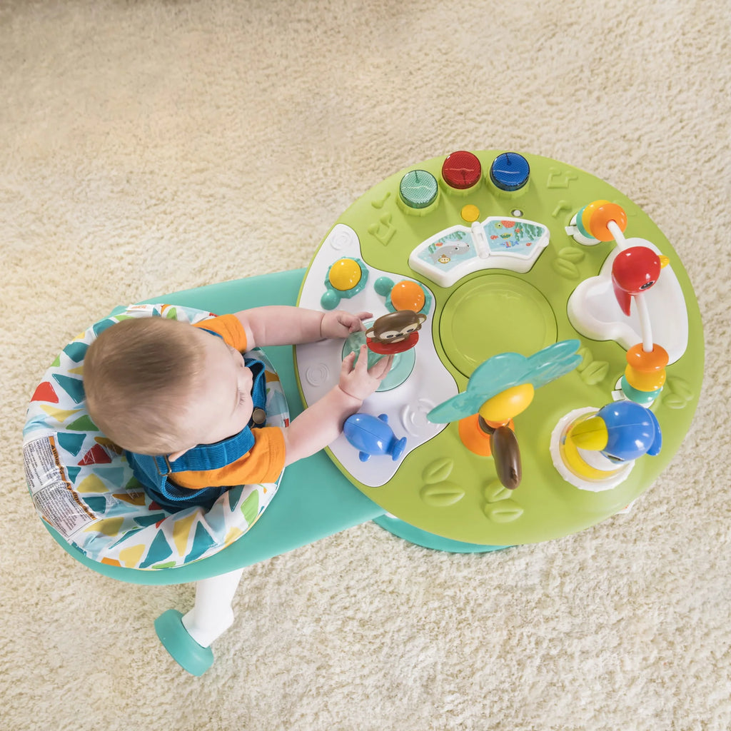 Bright Starts Around We Go 2-in-1 Baby Activity Center & Table, Tropic Coral J1927