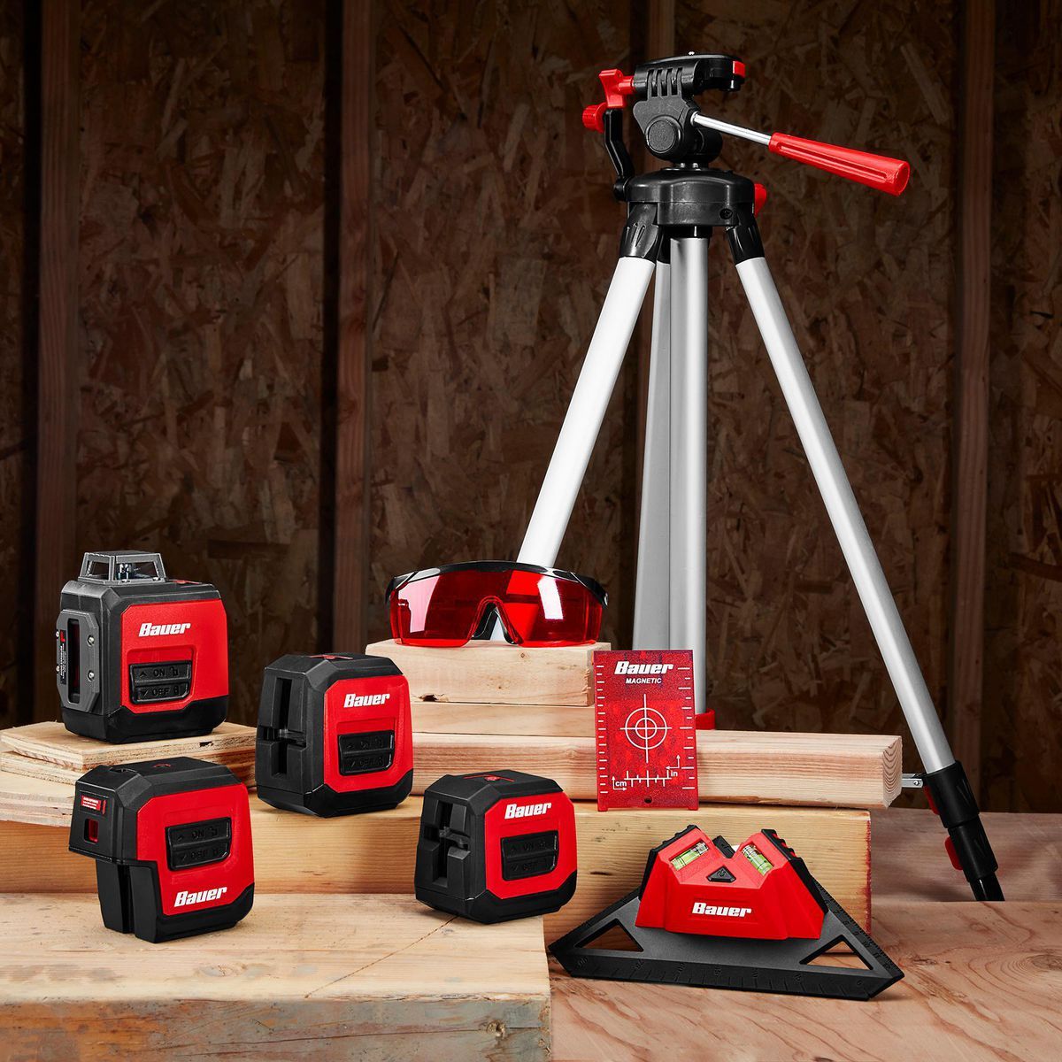 BAUER 50 ft. Self-Leveling Cross-Line Laser Level U26103