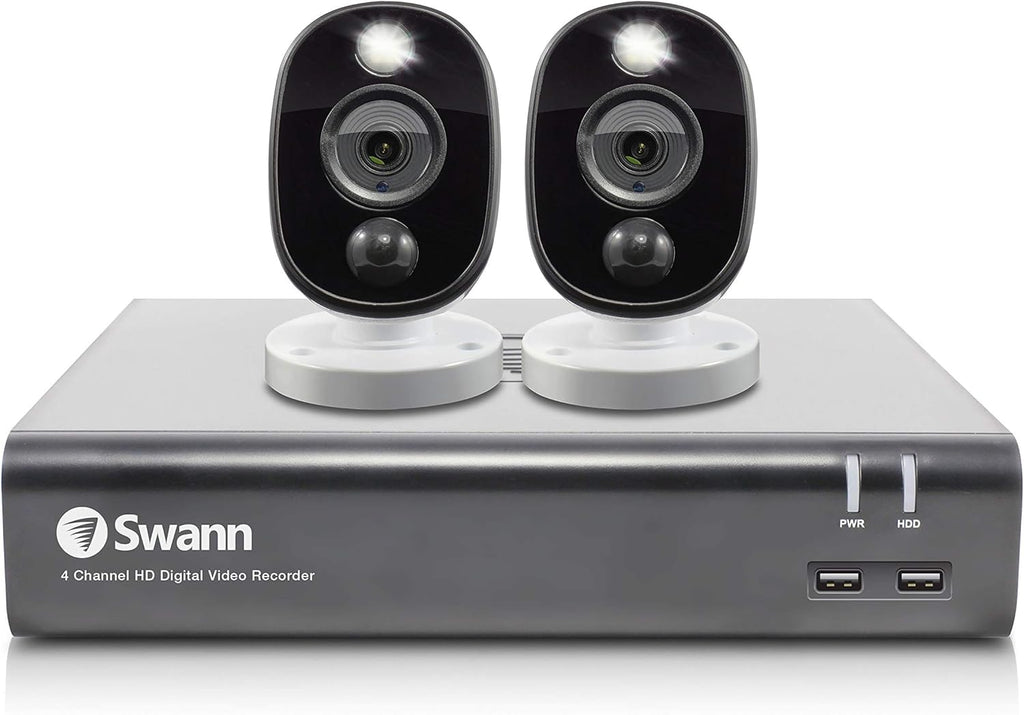 Swann Home Security Camera System 4 Channel 2 Cameras Wired CCTV 1080p HD DVR 1TB HDD S2592