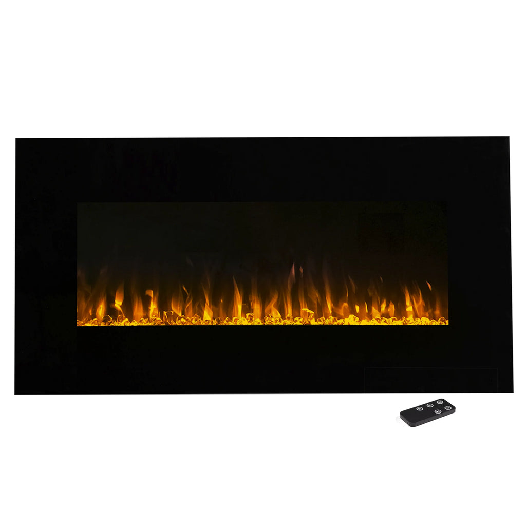 Northwest 36-inch Wall-Mount Electric Fireplace with Remote, Black M493