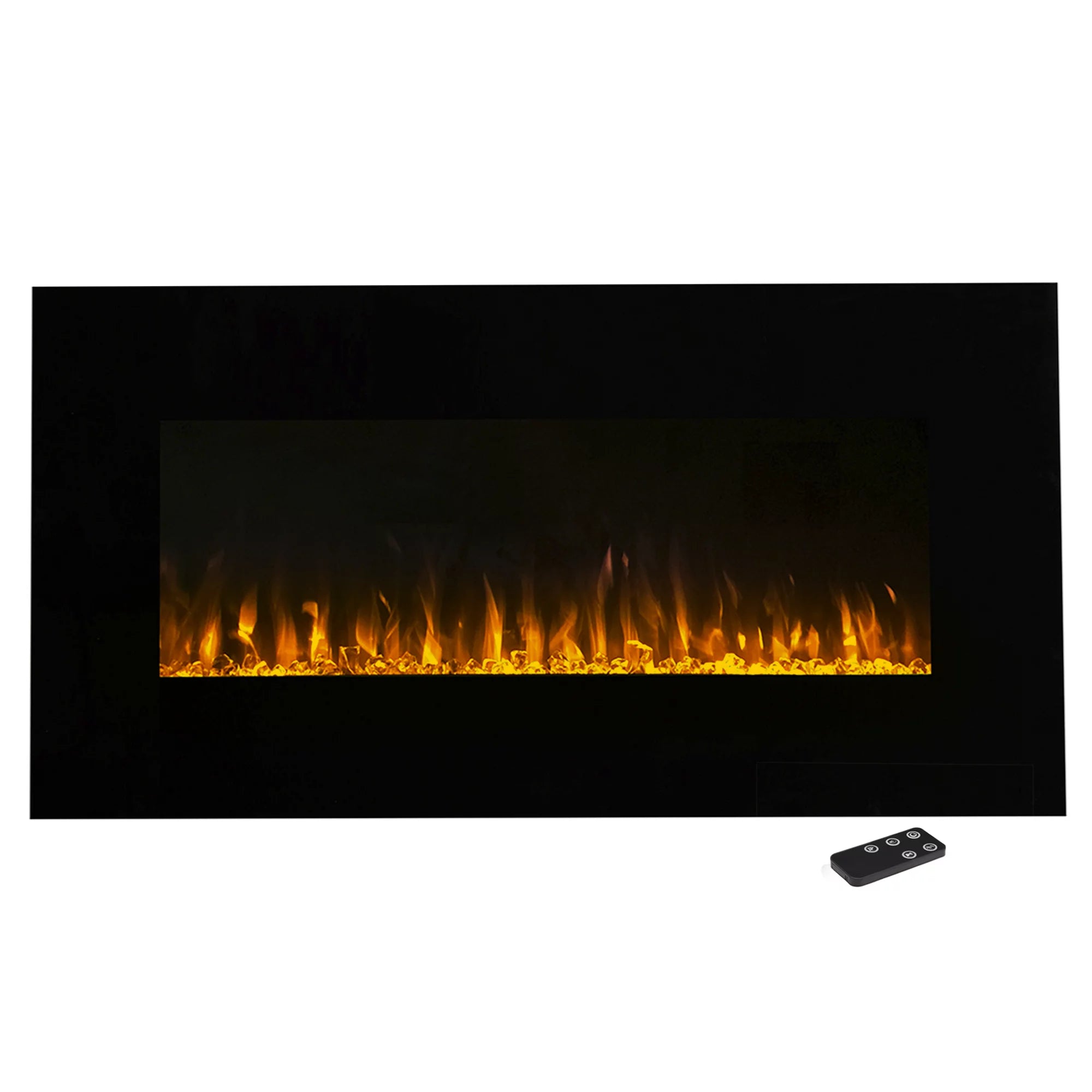 Northwest 36-inch Wall-Mount Electric Fireplace with Remote, Black M493