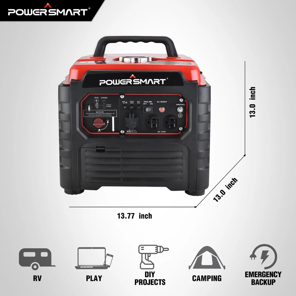 PowerSmart 1500 Watt Portable Gas Inverter Generator D47597