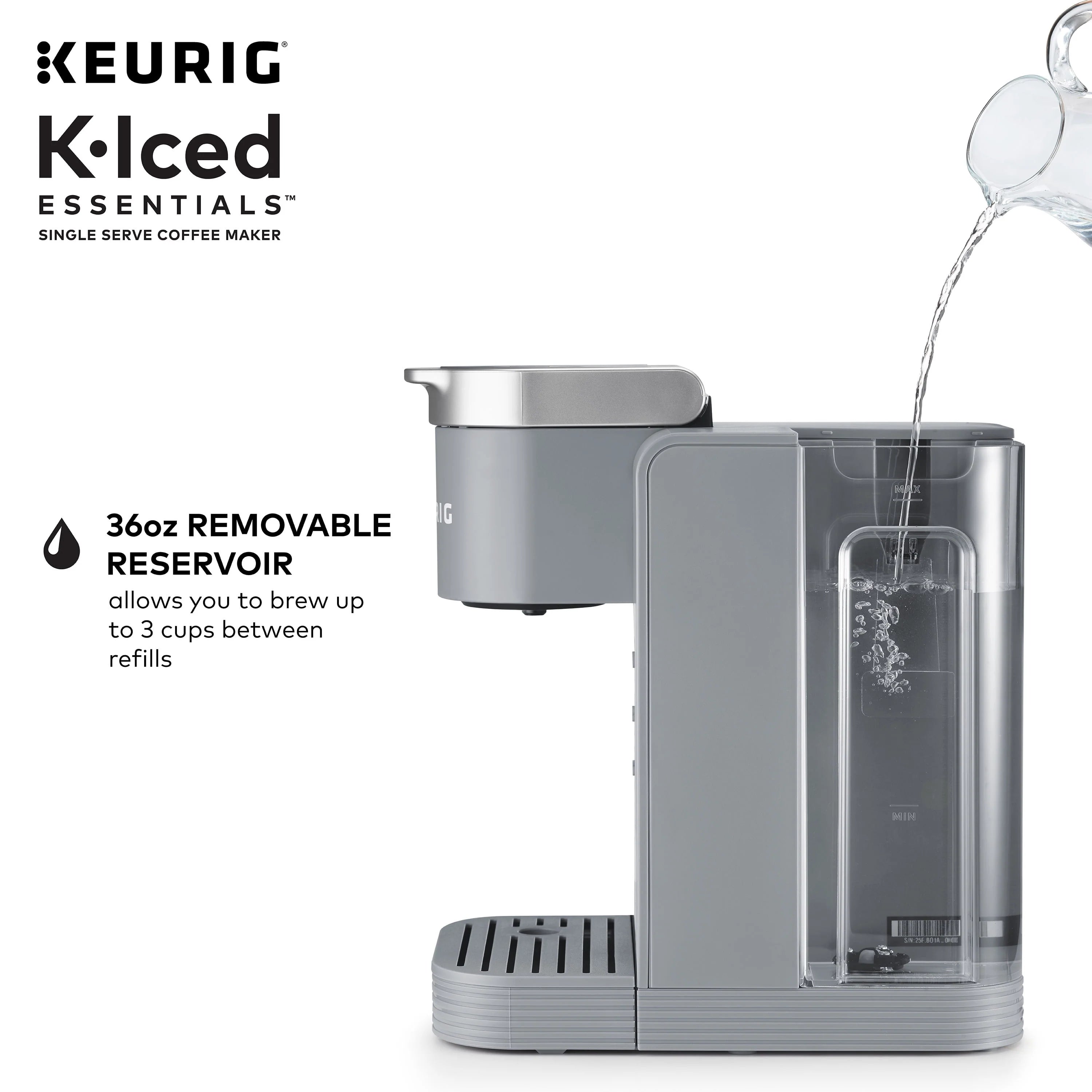 Keurig K-Iced Essentials Gray Iced and Hot Single-Serve K-Cup Pod Coffee Maker S5122
