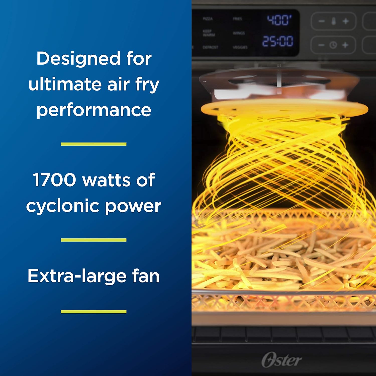 Oster Digital Air Fryer Oven with RapidCrisp, Stainless Steel C5254