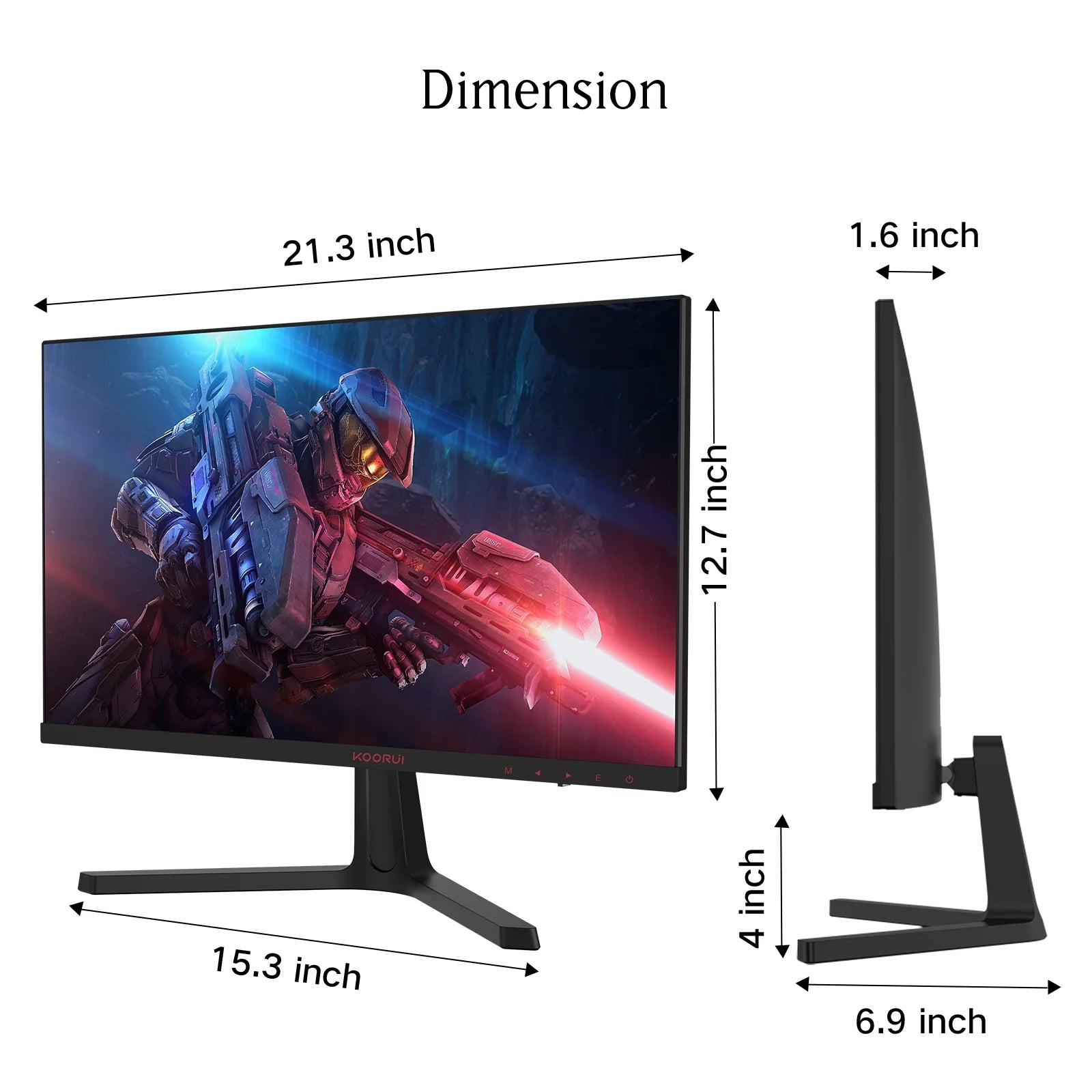 KOORUI 24 inch 165Hz 1ms Gaming Monitor, FHD 1080P VA, HDMI/DisplayPort F265