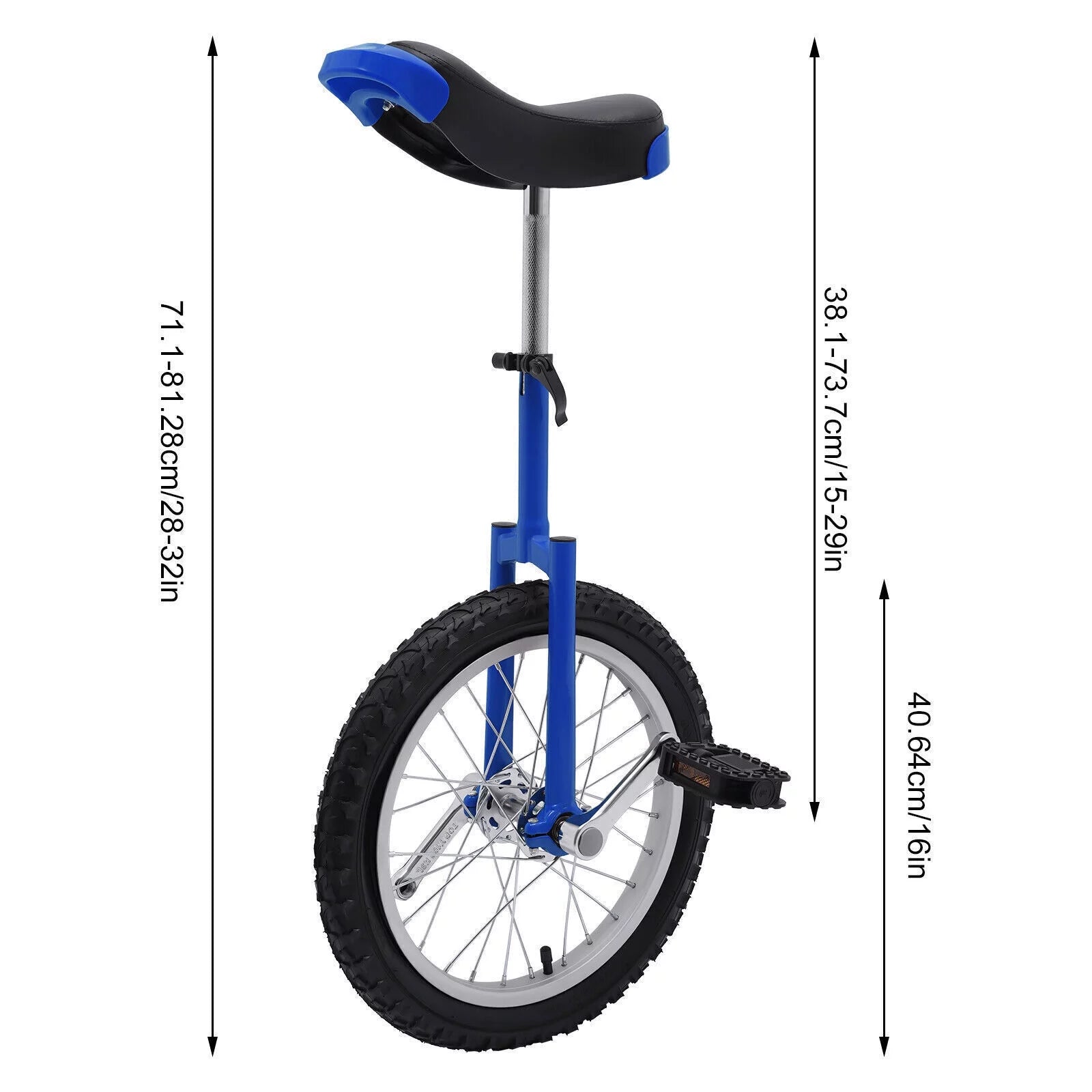 16 Wheel Unicycle with Steel Rim, Adjustable Height for Adults Kids I34001