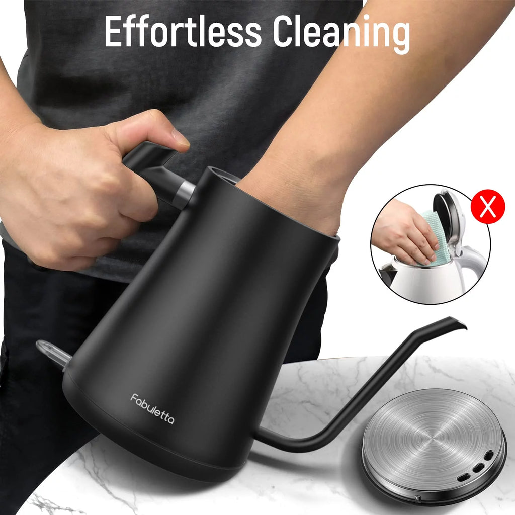 Fabuletta Electric Kettle 1L, 1500W BPA Free Gooseneck Stainless Steel, Black C82523