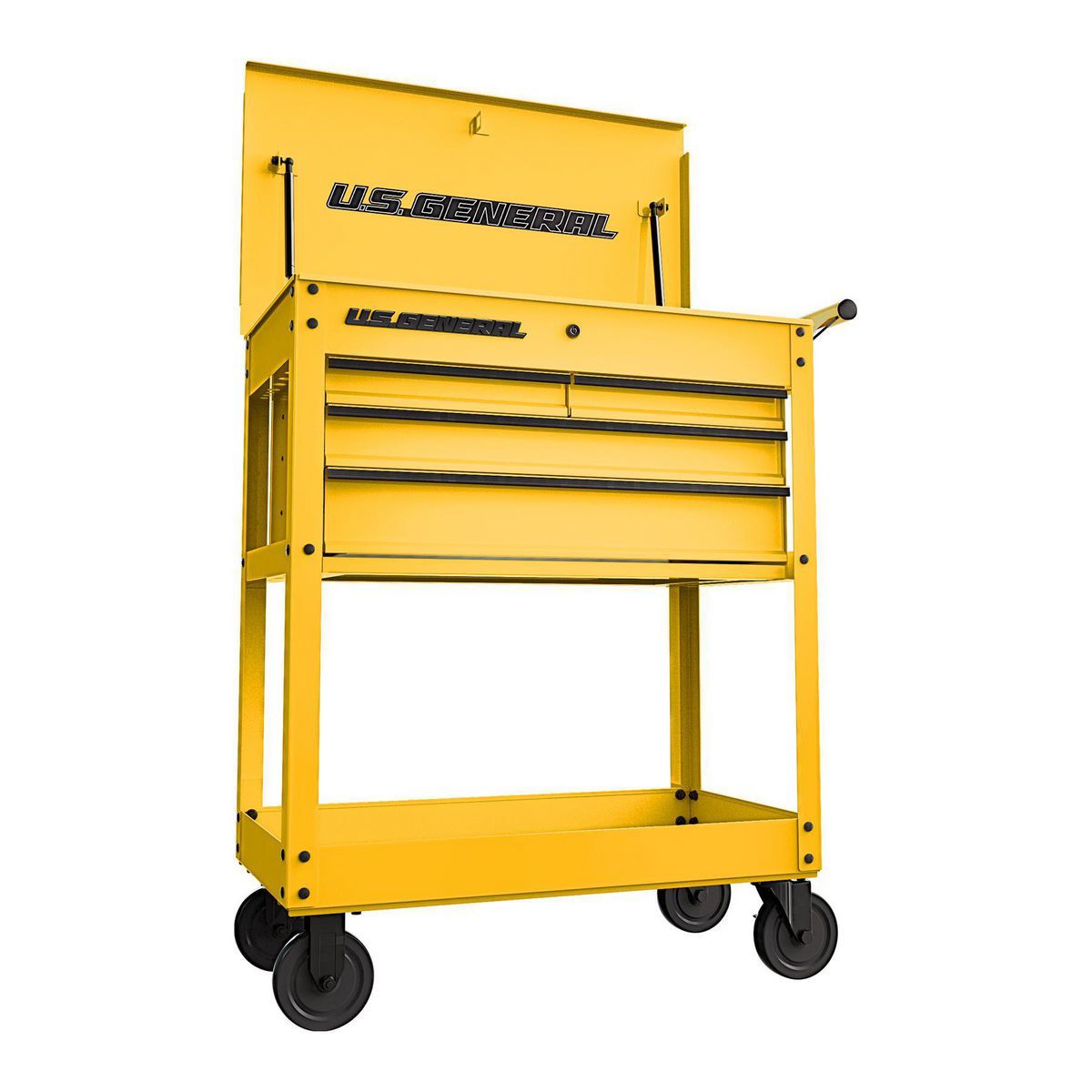U.S. GENERAL 30 in. 4-Drawer Tech Cart, Red Y546116