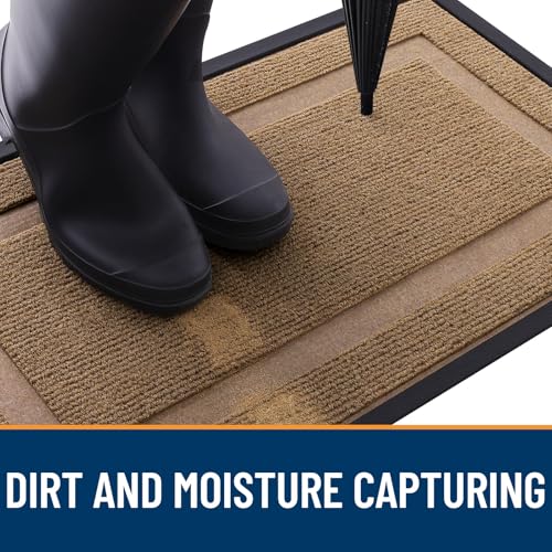 OLANLY Front Door Mat Indoor Outdoor Entrance, Waterproof, 36x24, Black P2970