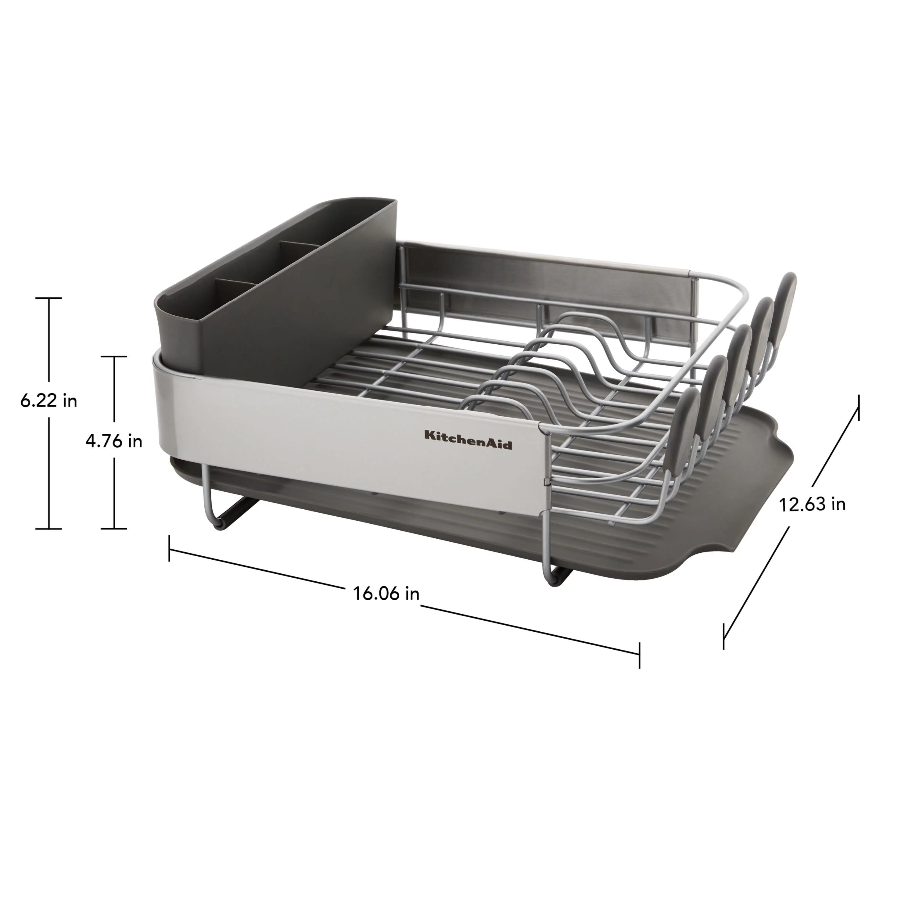 Kitchenaid Stainless Steel Compact Dish Rack, Satin Gray T892
