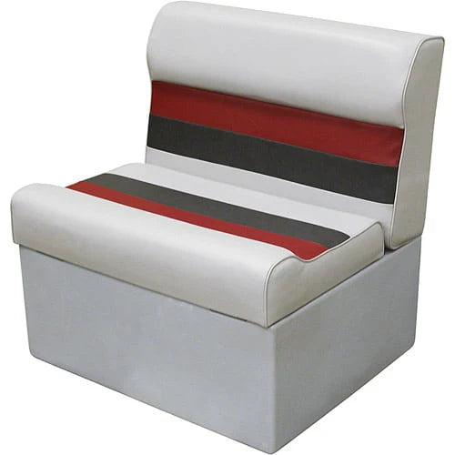Wise Deluxe Series Pontoon Bench Seat and Backrest Cushion Set, Grey/Navy/Blue A8838
