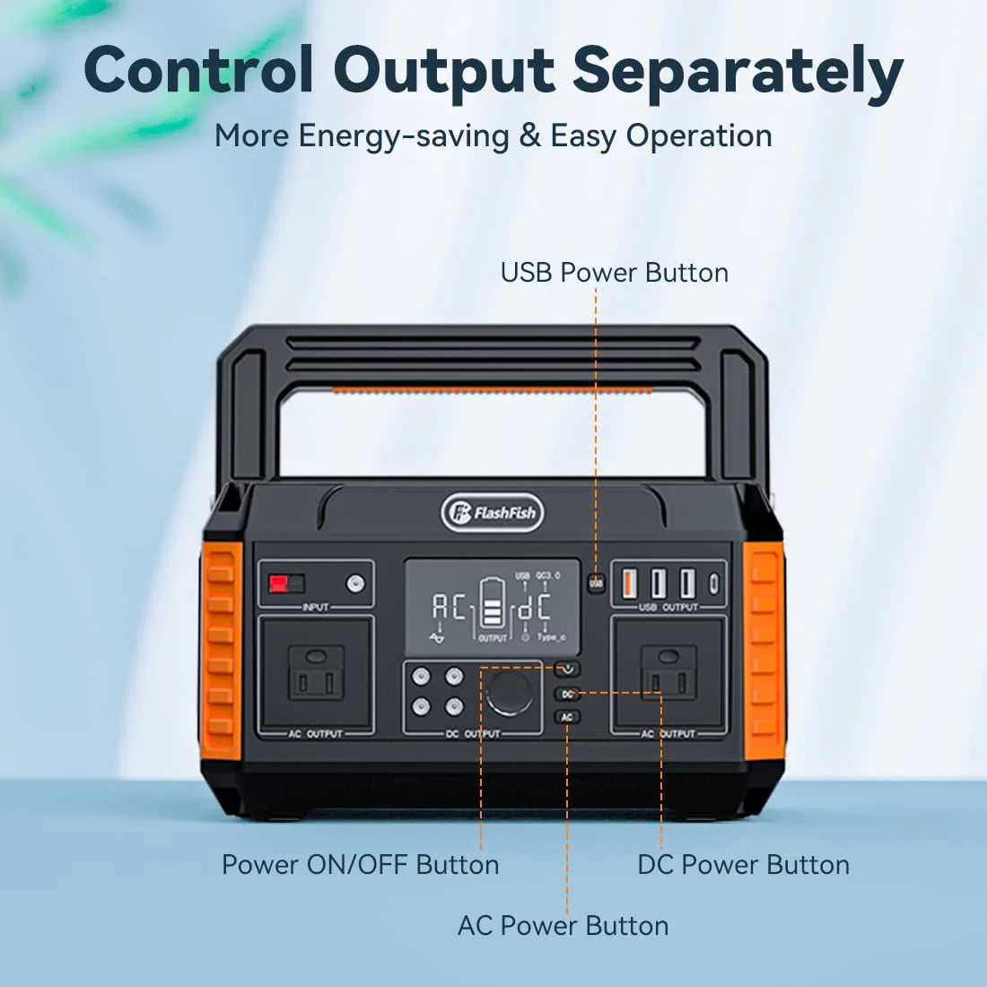 Flashfish 560W Portable Power Station 520Wh Solar Generator Y575