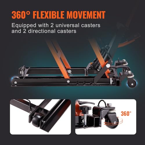 Steel Hydraulic Motorcycle Jack Stand, 1500 LBS Scissor Lift with 4 Wheels X495711