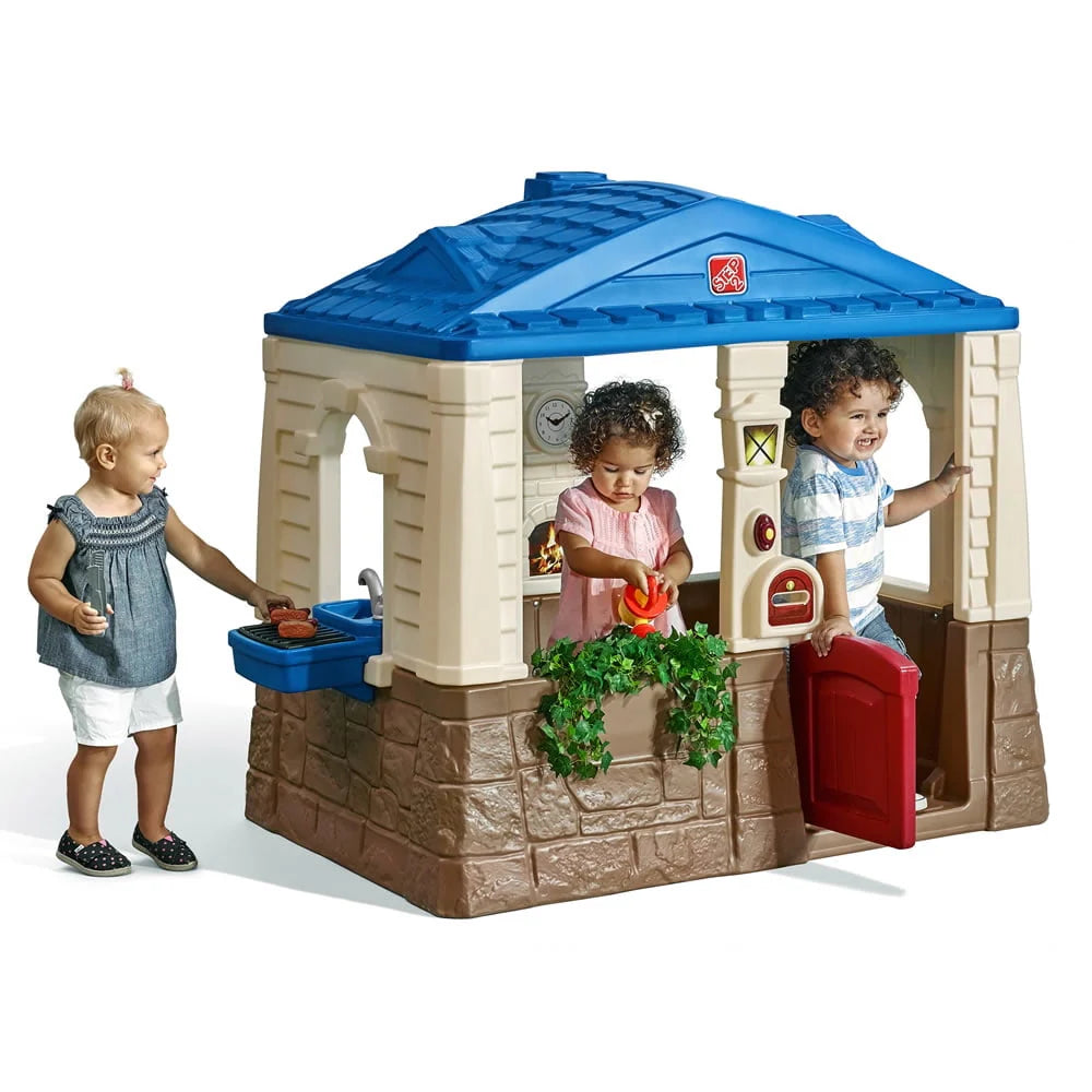 Step2 Neat & Tidy Cottage II Brown Playhouse Plastic Kids Outdoor Toy G21972