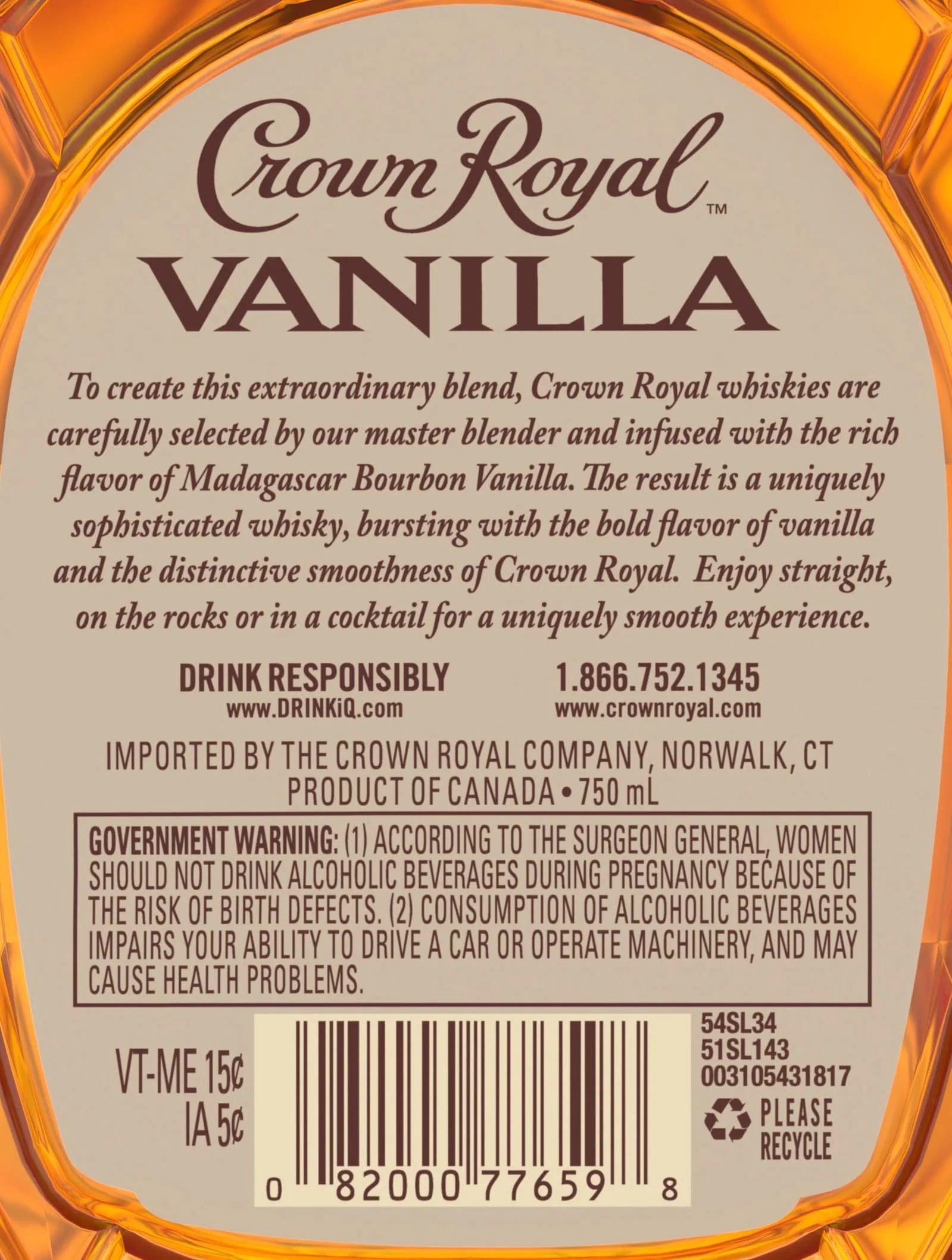 Crown Royal Vanilla Flavored Whisky 750 ml V575394