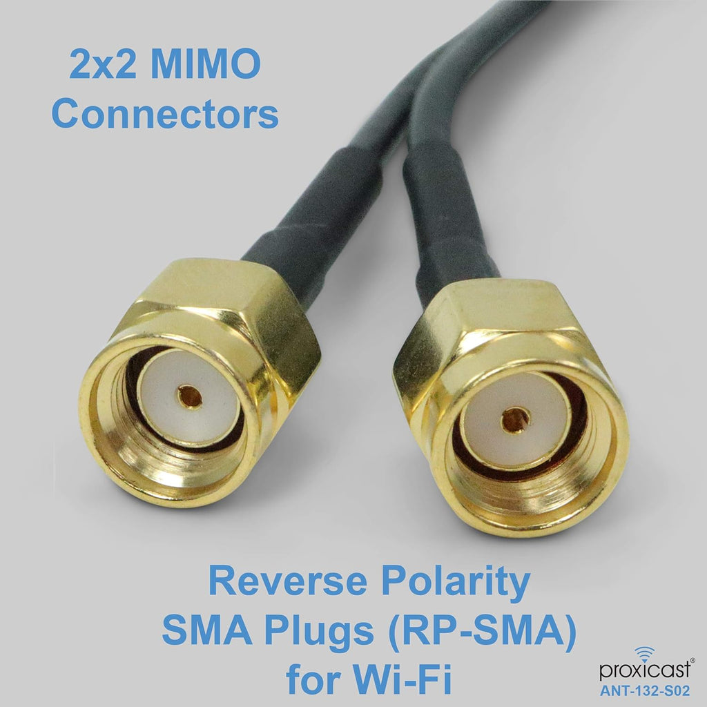 Proxicast Ultra Low Profile MIMO Dual Band WiFi Puck Antenna 2.4/5.8 GHz RP-SMA Pack of 2 G8462