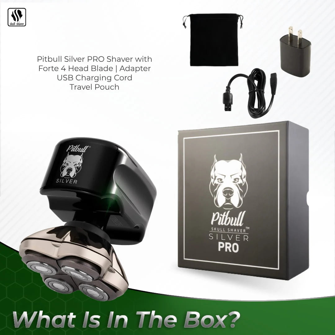 Skull Shaver Pitbull Silver PRO Electric Head Shaver for Men, Wet & Dry O268472