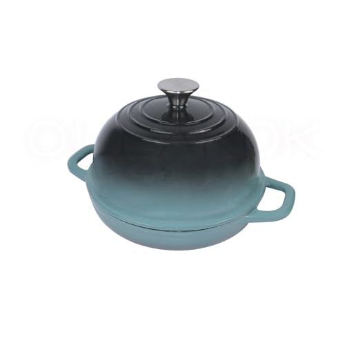 Enameled Cast Iron Dutch Oven with Lid for Bread Baking, 5 qt Cyan I339101