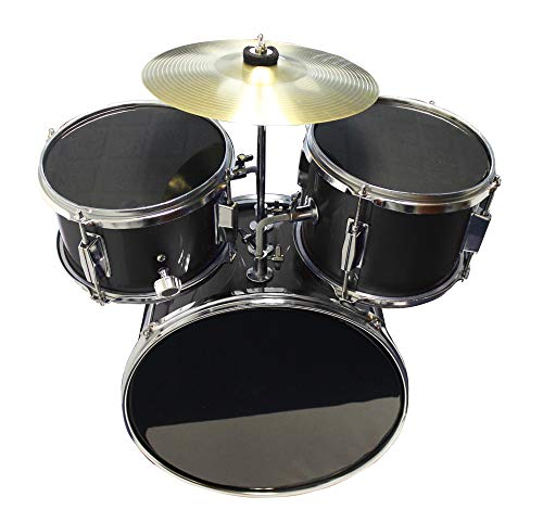 Music Alley 3 Piece Kids Drum Set with Cymbal, Pedal & Sticks, Blue R340