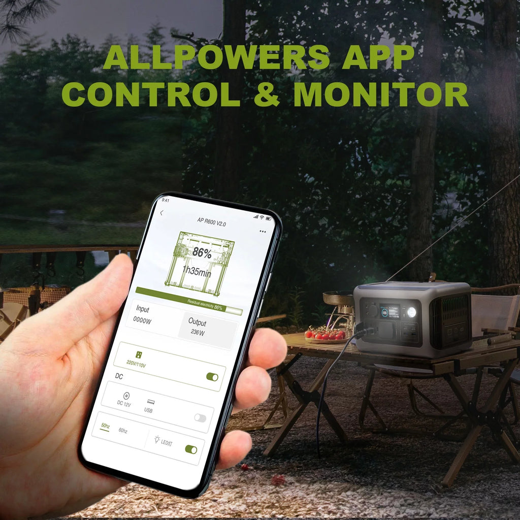 ALLPOWERS R600 Portable Power Station 600W 299Wh LiFePO4 Solar Generator C367